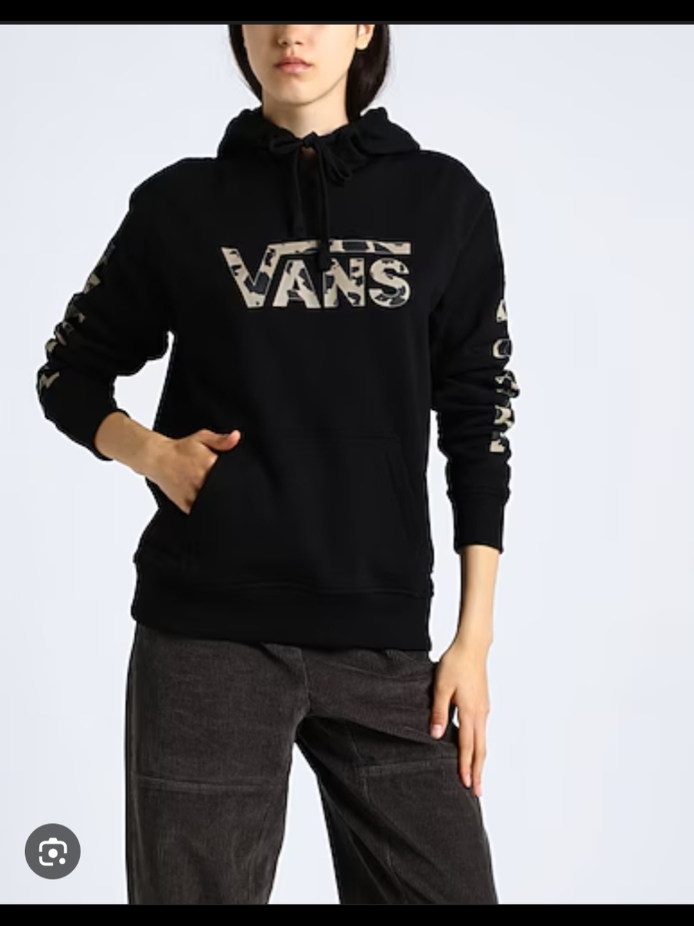 Vans Women’s Black Hoodie with Camo Logo